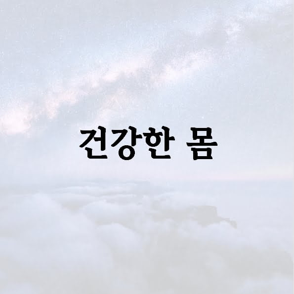 건강한 몸