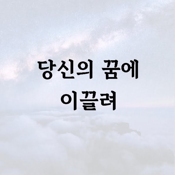 당신의 꿈에 이끌려