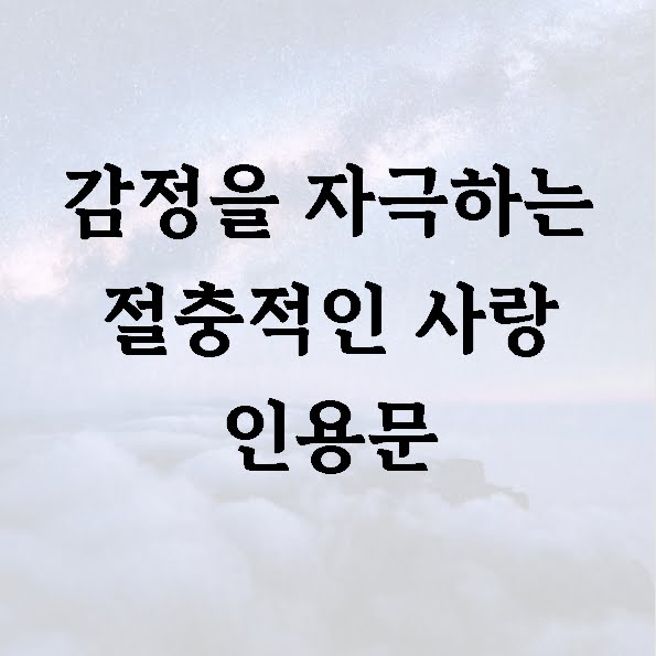 감정을 자극하는 절충적인 사랑 인용문