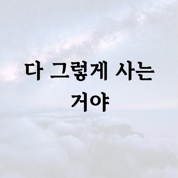 다 그렇게 사는 거야