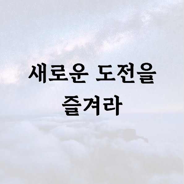 새로운 도전을 즐겨라