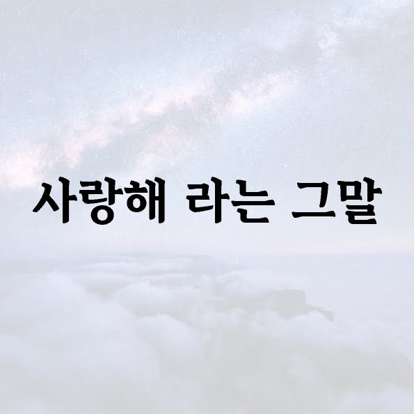 사랑해 라는 그말