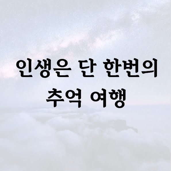 인생은 단 한번의 추억 여행