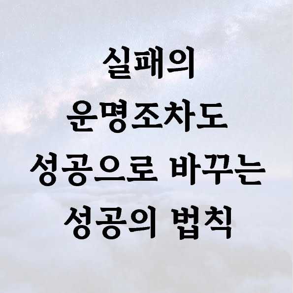 실패의 운명조차도 성공으로 바꾸는 성공의 법칙