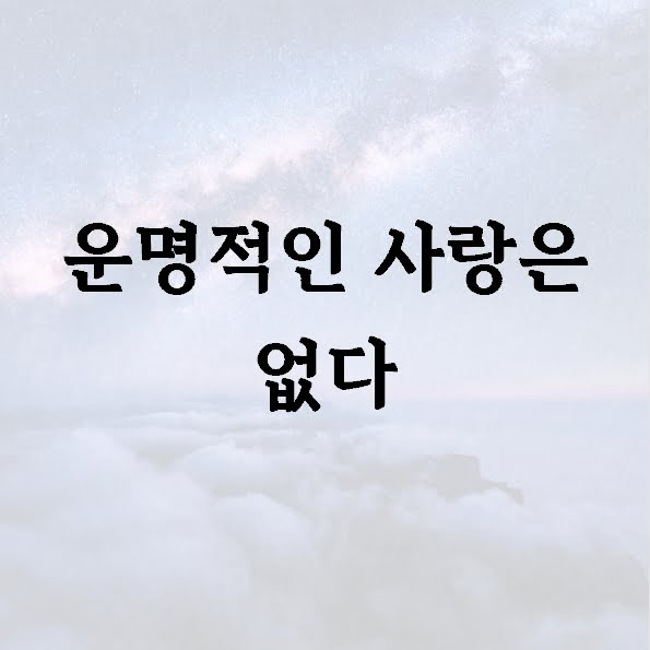 운명적인 사랑은 없다