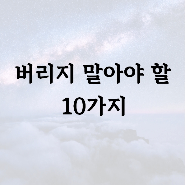 버리지 말아야 할 10가지