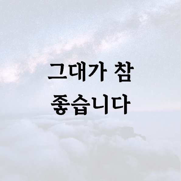 그대가 참 좋습니다