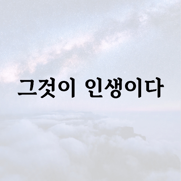 그것이 인생이다
