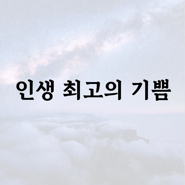 인생 최고의 기쁨