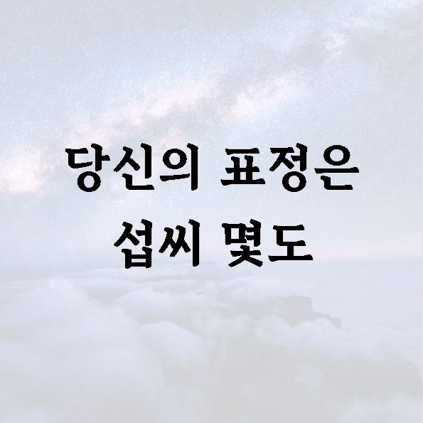 당신의 표정은 섭씨 몇도