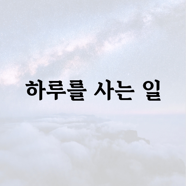 하루를 사는 일