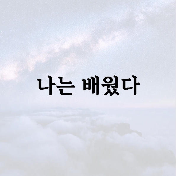 나는 배웠다