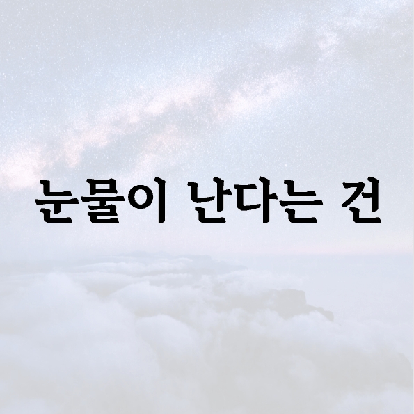 눈물이 난다는 건