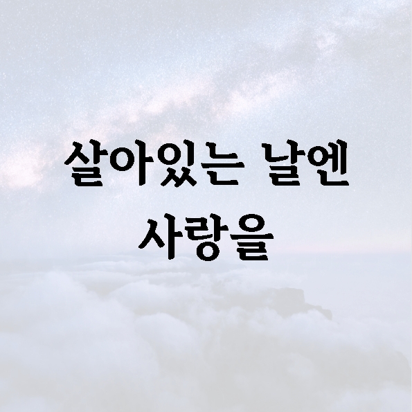 살아있는 날엔 사랑을