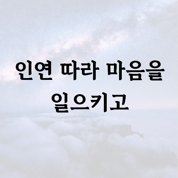 인연 따라 마음을 일으키고