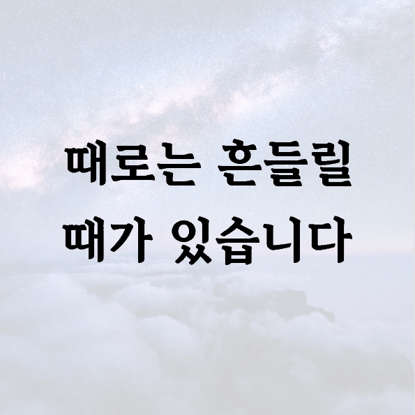 때로는 흔들릴 때가 있습니다