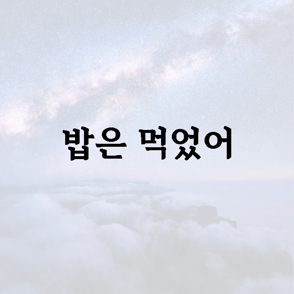 밥은 먹었어