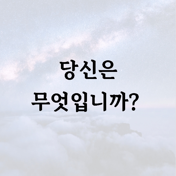 당신은 무엇입니까?  
