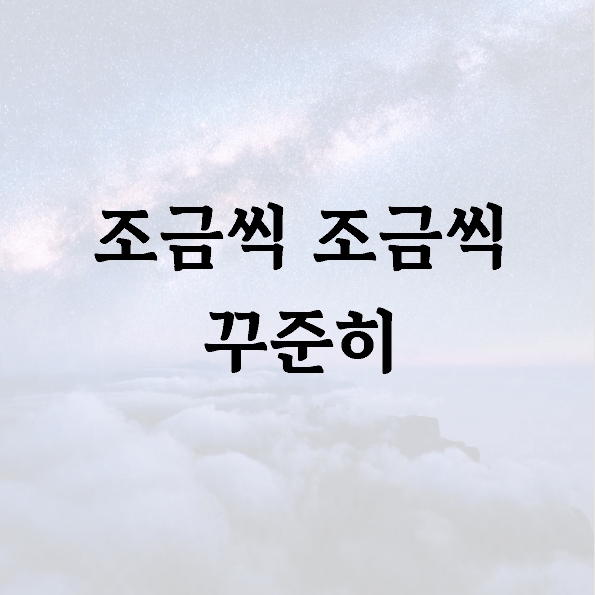 조금씩 조금씩 꾸준히