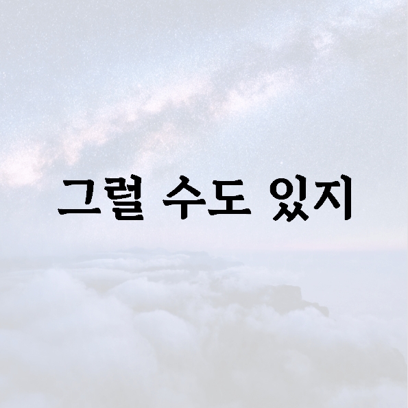 그럴 수도 있지