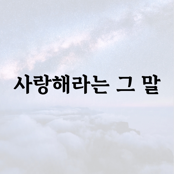 사랑해라는 그 말