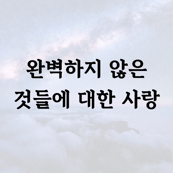 완벽하지 않은 것들에 대한 사랑