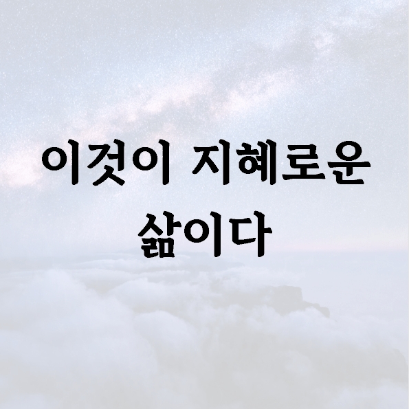 이것이 지혜로운 삶이다