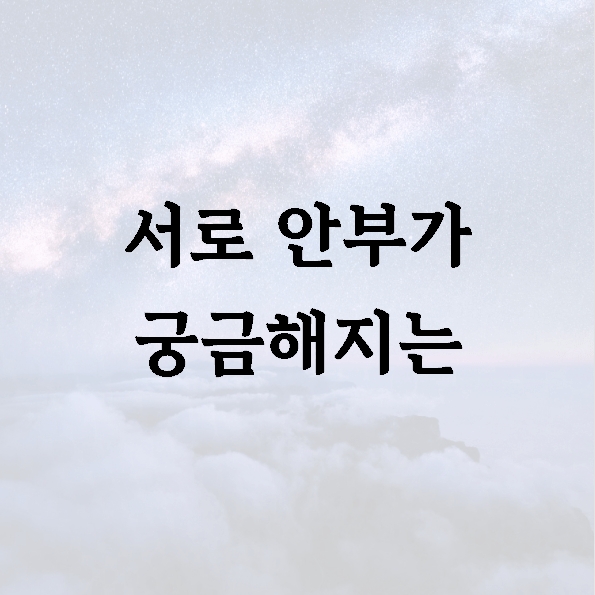 서로 안부가 궁금해지는